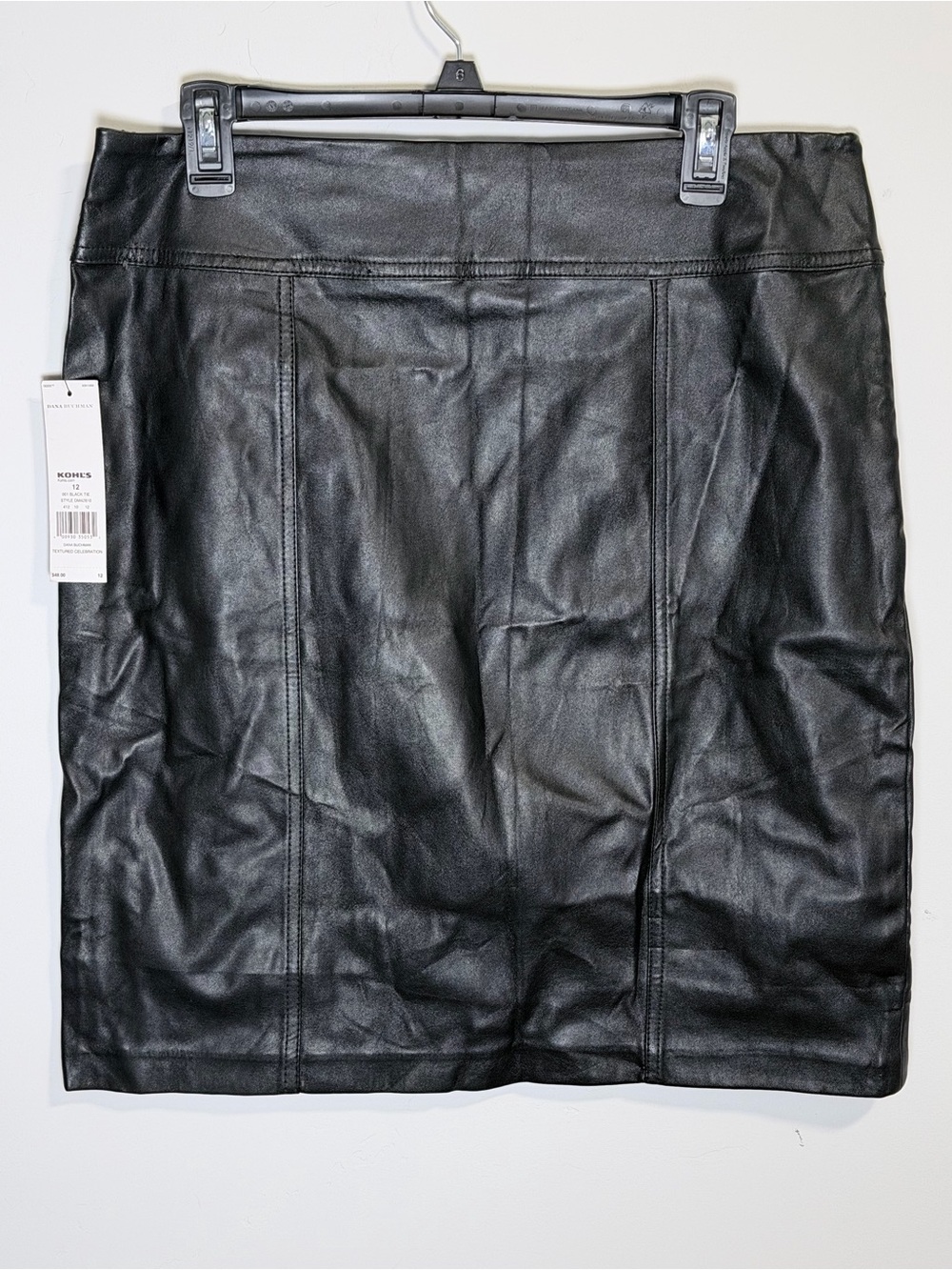 Dana Buchman Black Faux Leather Pencil Skirt - Picture 2 of 9